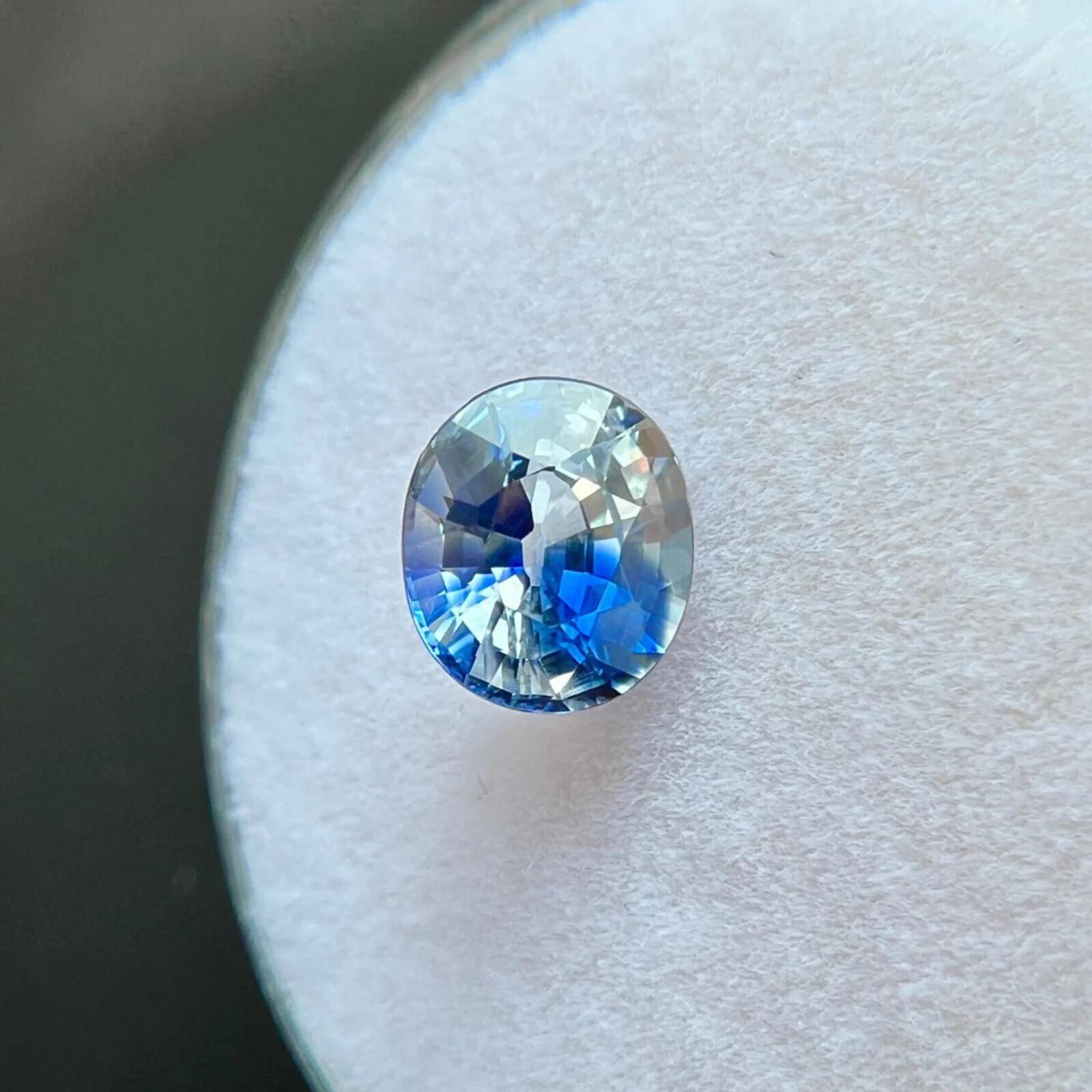 1,53 ct Zafiro de Ceilán natural bicolor certificado GIA Gema VS ovalada 6,7x5,8 mm en venta 3