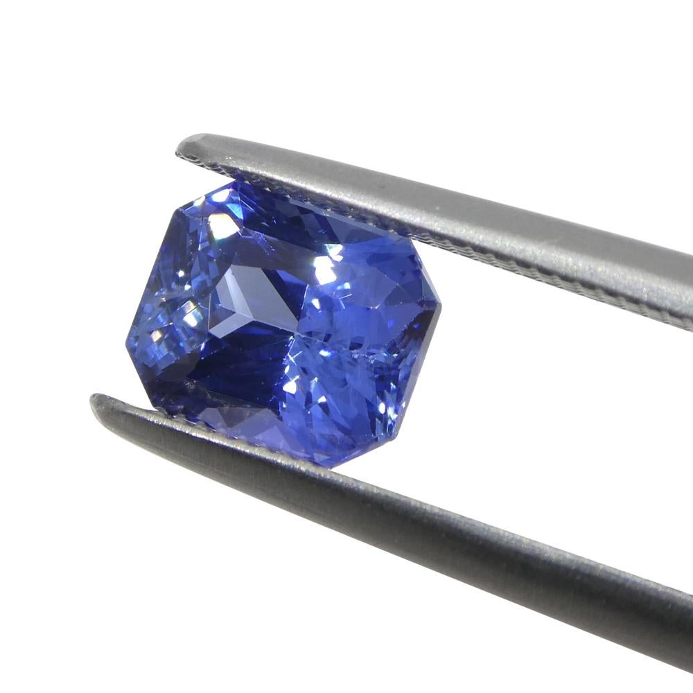 1.53ct Octagonal/Emerald Cut Blue Sapphire from Sri Lanka For Sale 7