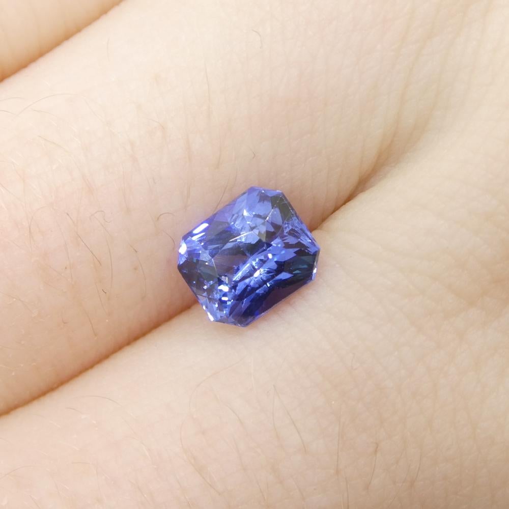 1.53ct Octagonal/Emerald Cut Blue Sapphire from Sri Lanka For Sale 8