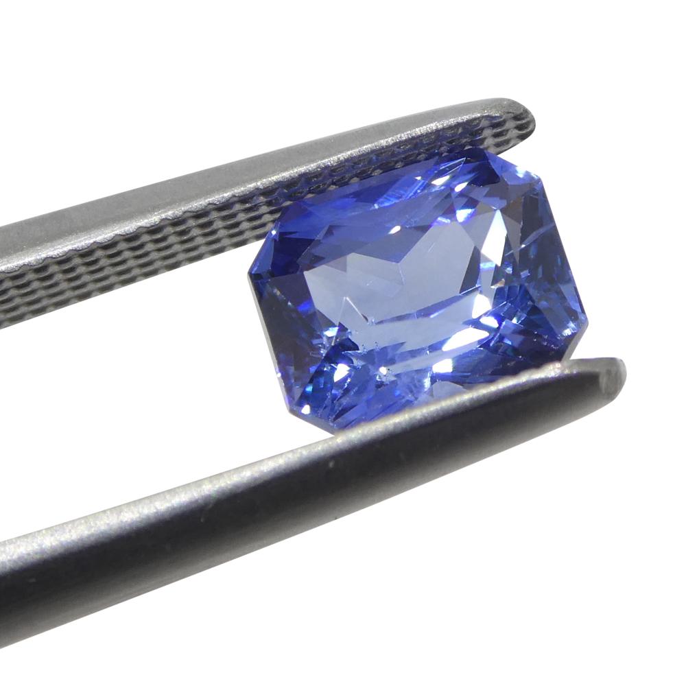 Brilliant Cut 1.53ct Octagonal/Emerald Cut Blue Sapphire from Sri Lanka For Sale