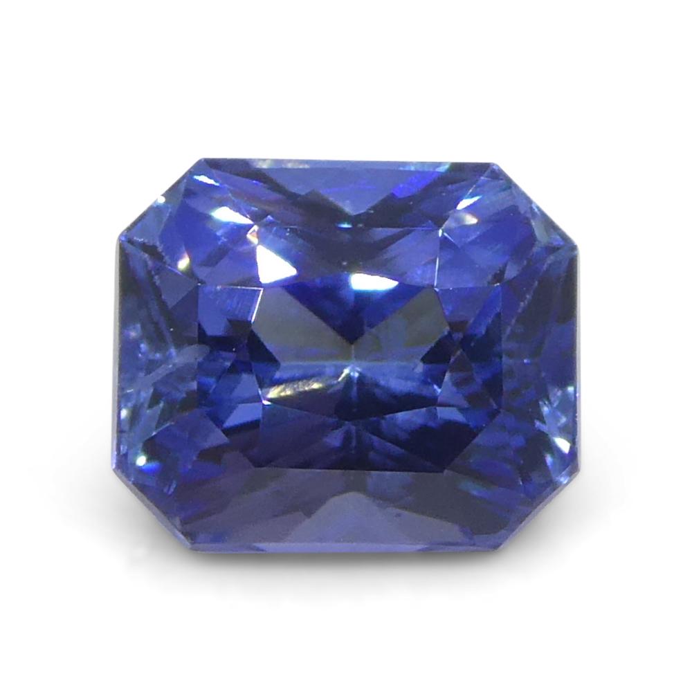 1.53ct Octagonal/Emerald Cut Blue Sapphire from Sri Lanka In New Condition For Sale In Toronto, Ontario