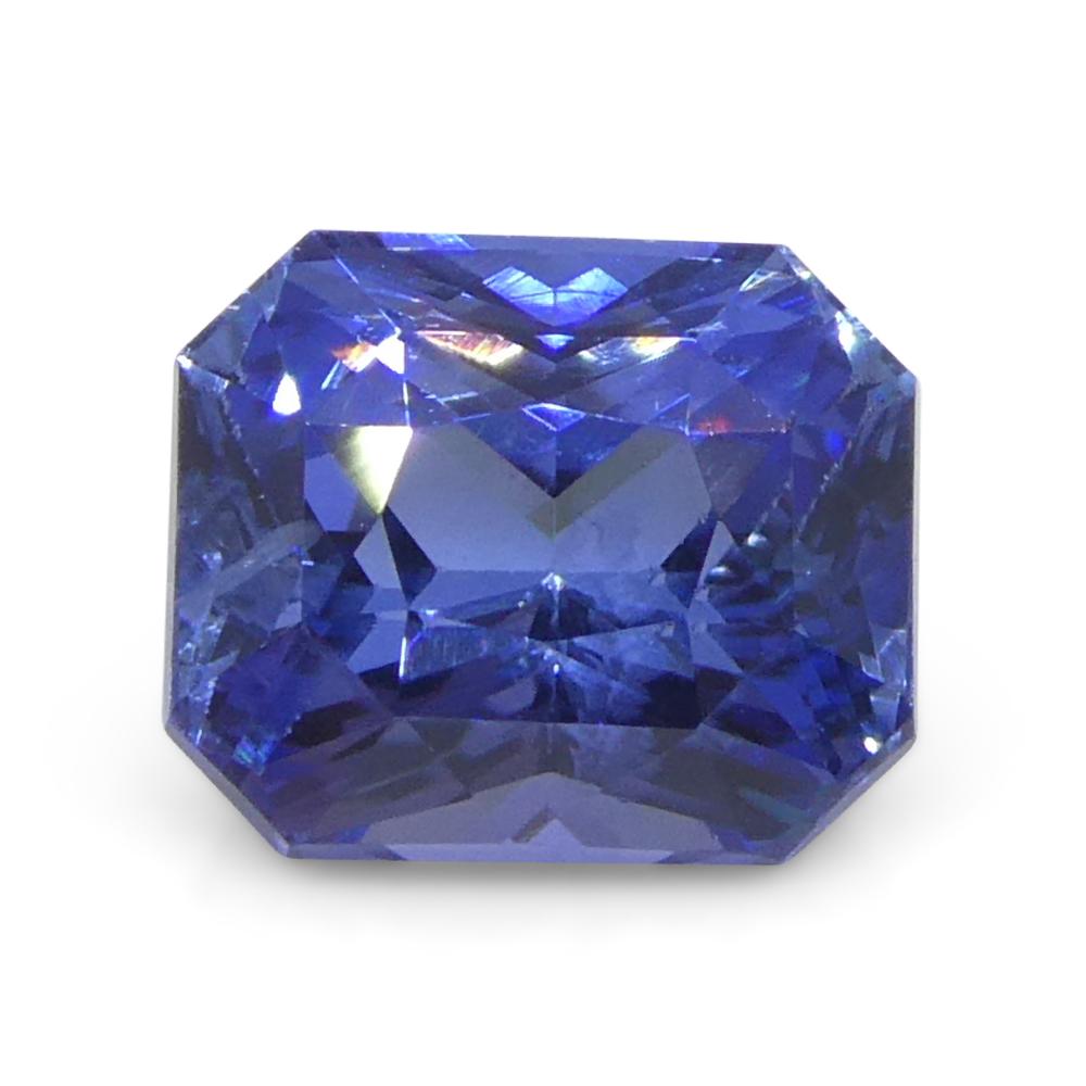 Women's or Men's 1.53ct Octagonal/Emerald Cut Blue Sapphire from Sri Lanka For Sale