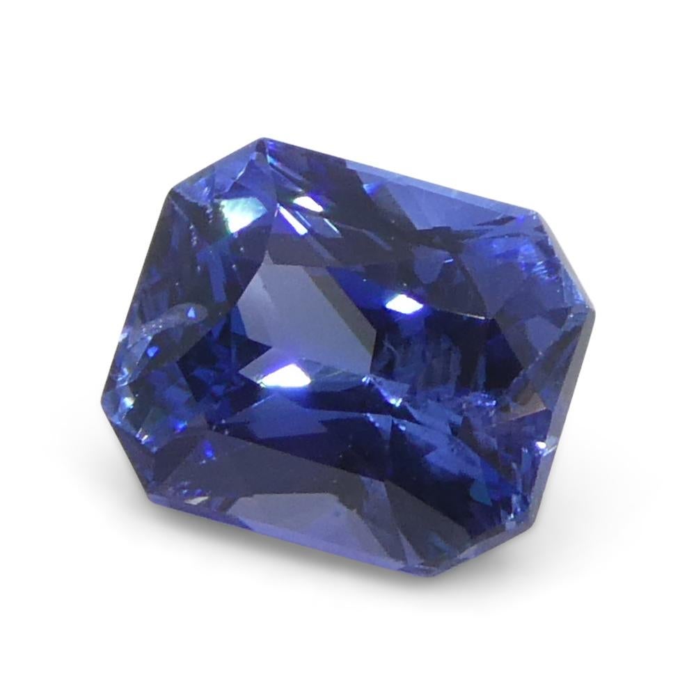 1.53ct Octagonal/Emerald Cut Blue Sapphire from Sri Lanka For Sale 2