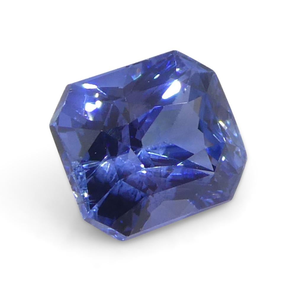 1.53ct Octagonal/Emerald Cut Blue Sapphire from Sri Lanka For Sale 3