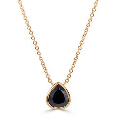 1.53ct Pear Shaped Black Diamond Pendant