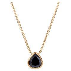 1.53ct Pear Shaped Black Diamond Pendant