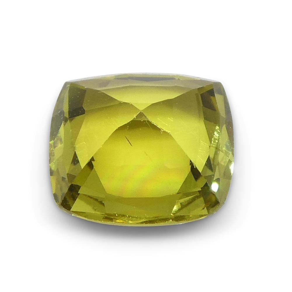1.53ct Rectangular Cushion Yellow Chrysoberyl from Brazil In New Condition For Sale In Toronto, Ontario