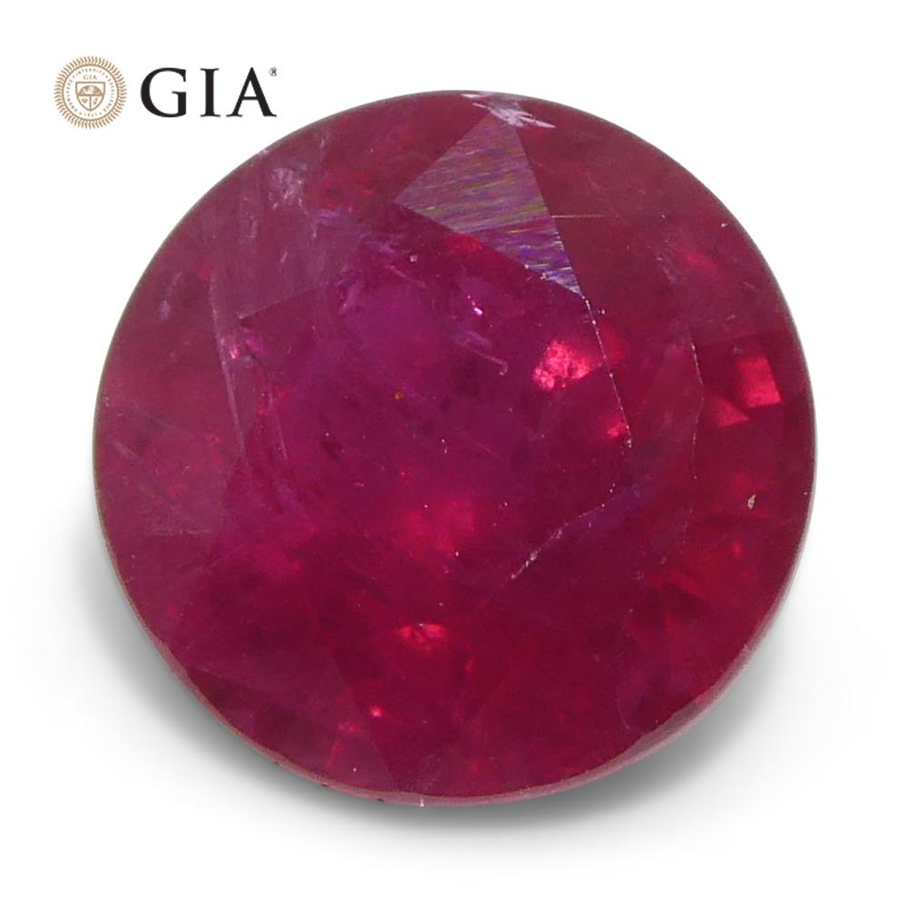 1.53ct Round Red Ruby GIA Certified Madagascar im Angebot 6