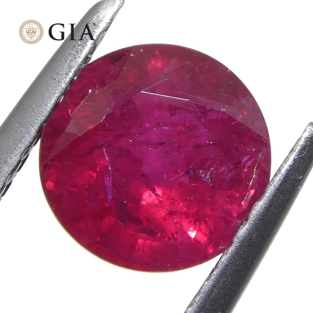 1.53ct Round Red Ruby GIA Certified Madagascar im Angebot 7