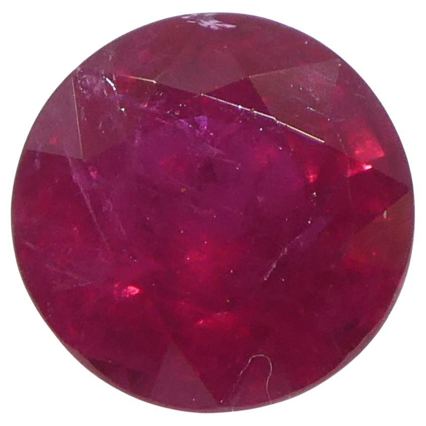 1.53ct Round Red Ruby GIA Certified Madagascar im Angebot