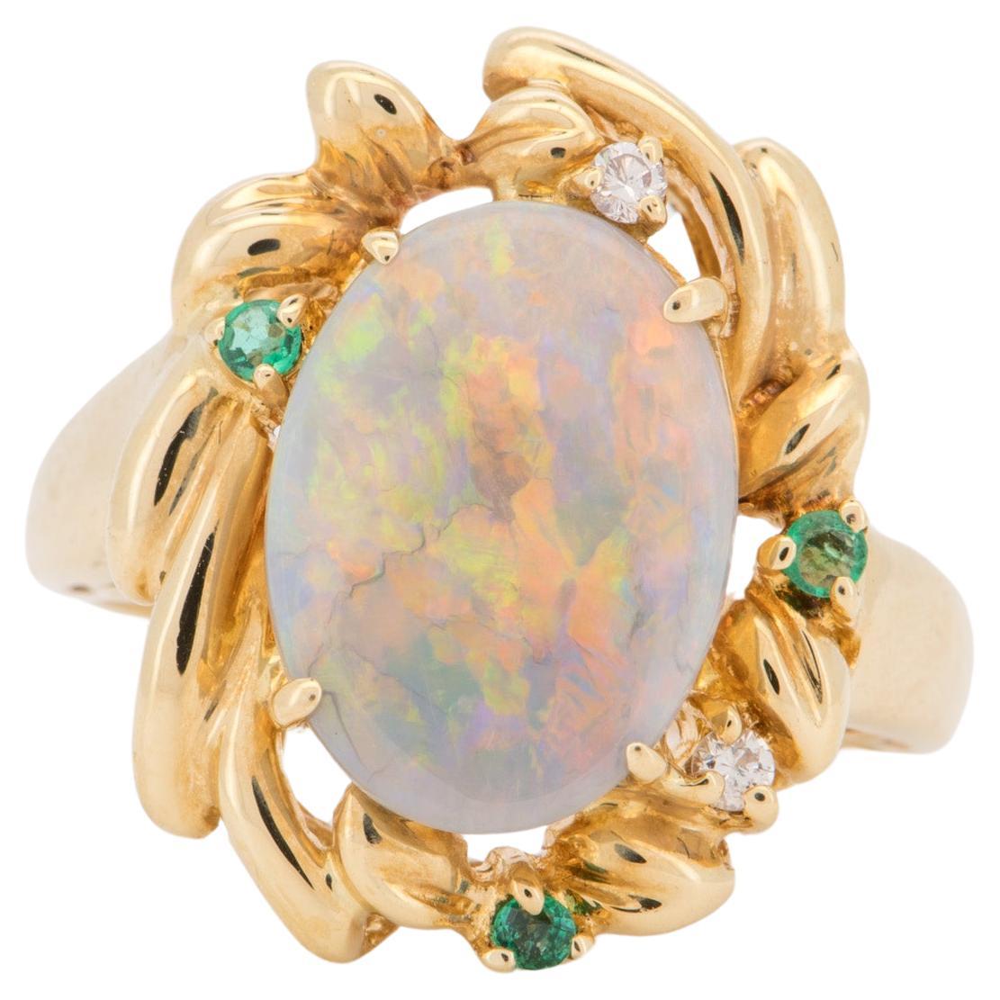 1.53ct Solid Australian Opal Ring 18K Gold R6722