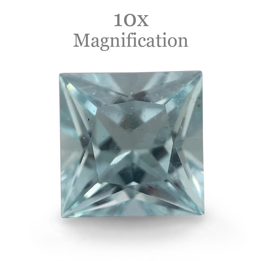 Women's or Men's 1.53ct Square Aquamarine For Sale