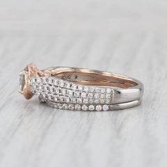1.53ctw Diamond Engagement Ring Wedding Band Bridal Set 14k Rose White Gold
