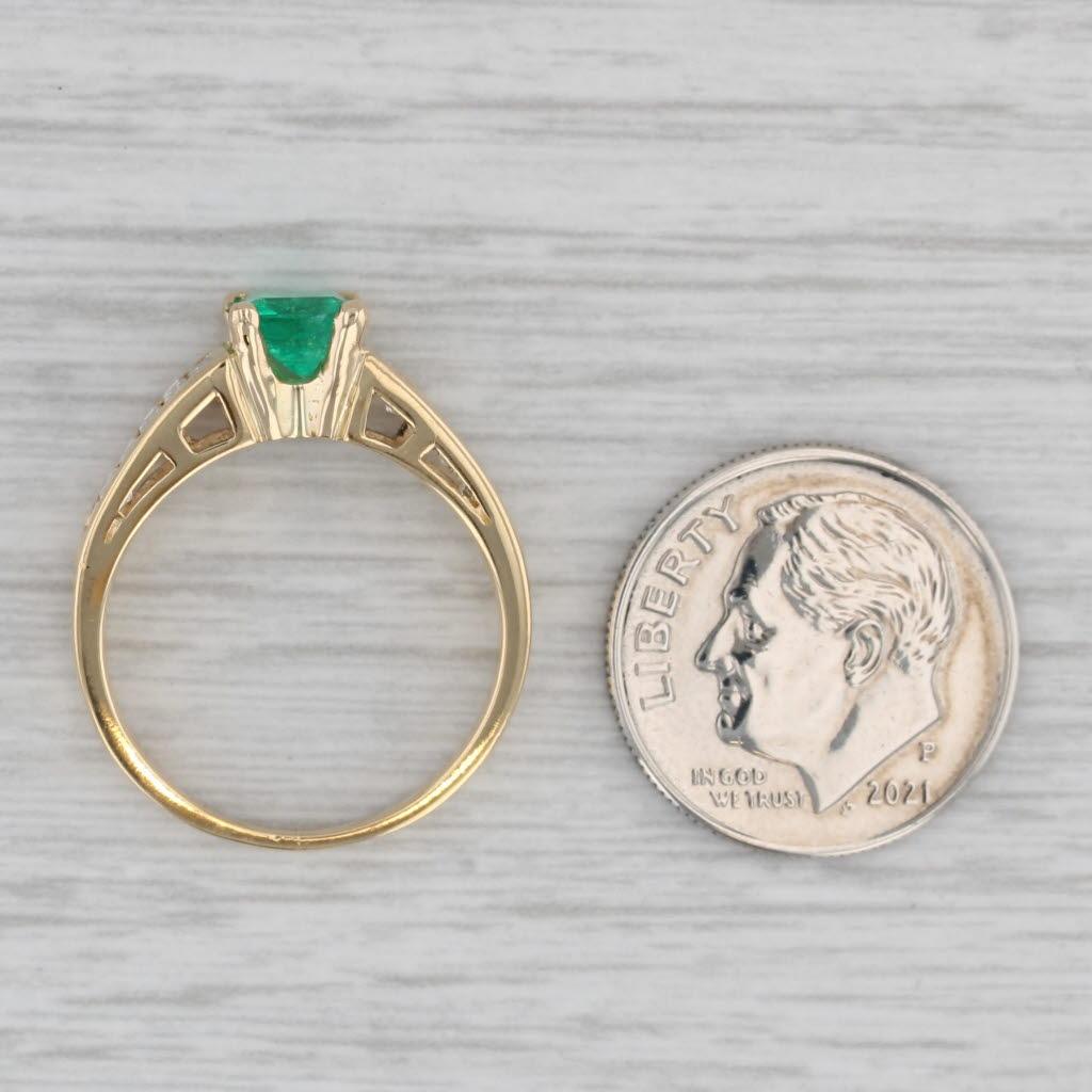 1.53ctw Anillo Diamante Esmeralda Oro Amarillo 18k Talla 6.25 Compromiso en venta 2