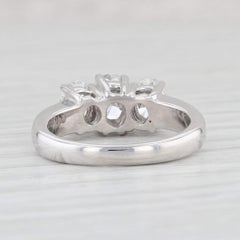 1.53ctw Oval Diamond 3-Stone Ring 14k White Gold Size 6 Engagement