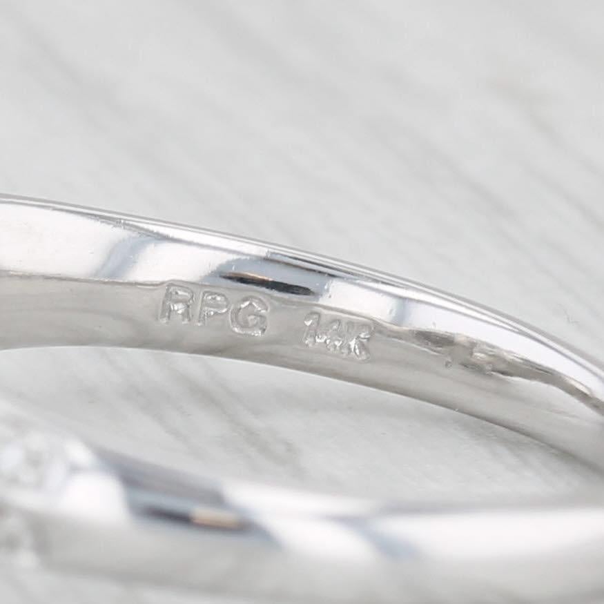 1.53ctw Round Diamond Halo Engagement Ring 14k White Gold Size 6 Demetrios 5