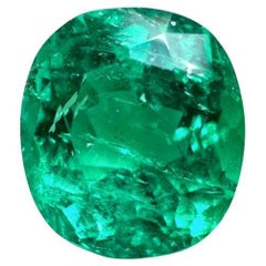 Émeraude colombienne vert bleuté de 1,54 carat AAA+, pierre de naissance de mai taille coussin