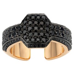 1.54 Carat Black Diamond Signet Ring Rose Gold by Jochen Leën