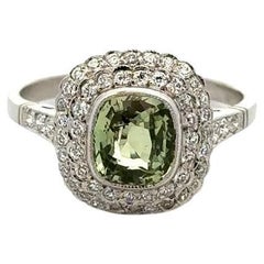 Anello con alessandrite a cuscino da 1,54 carati GIA e diamante OEC in platino