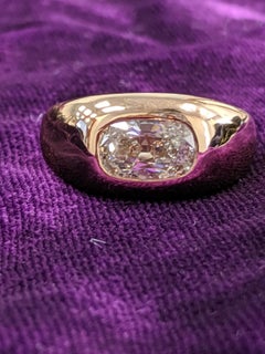 1.54 Carat Cushion Cut Diamond Comfort Made Band in 18 Karat Rose Gold GIA