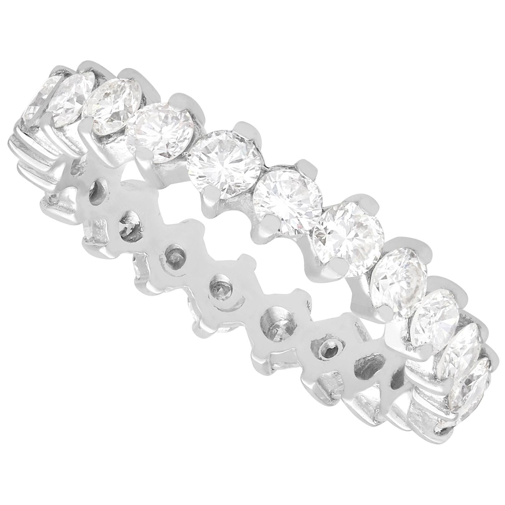 1.54 Carat Diamond and White Gold Full Eternity Engagement Ring