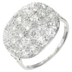 1.54 Carat Diamond Platinum Domed Cluster Ring