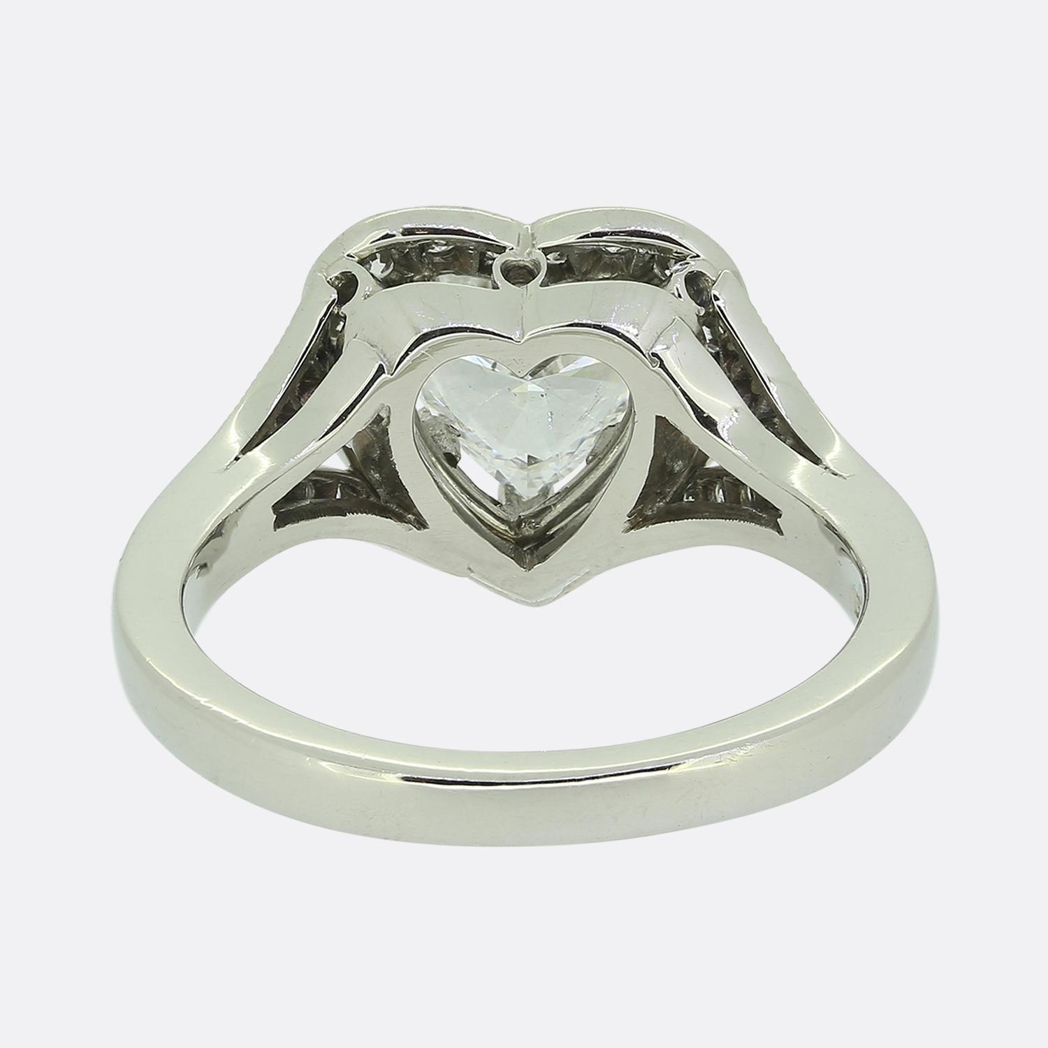 Bague à diamant en forme de cœur de 1,54 carat Excellent état - En vente à London, GB