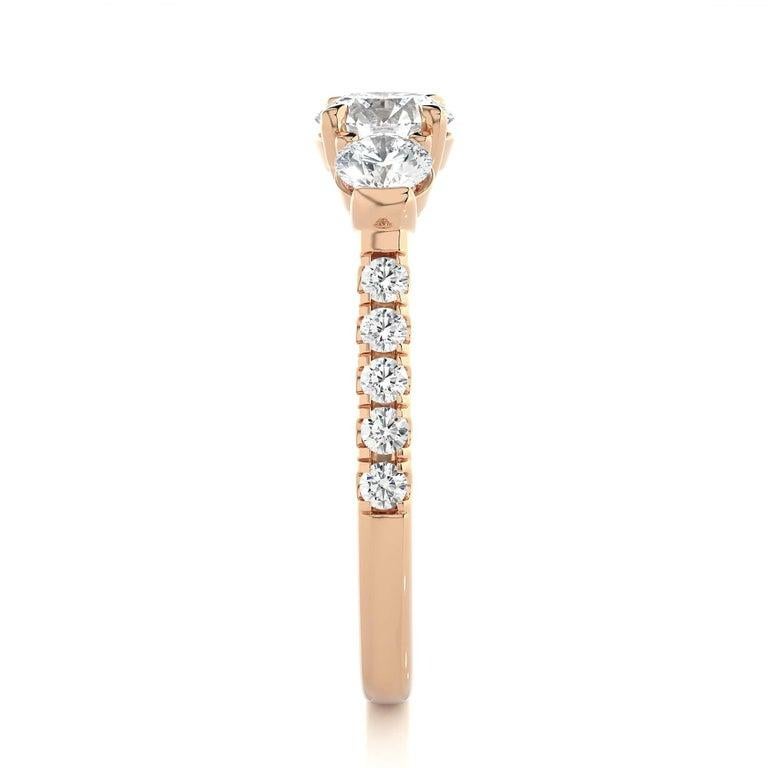 For Sale:  1.54 Carat Moissanite Engagement Ring for Her in Rose Gold Plated 925 Silver 5