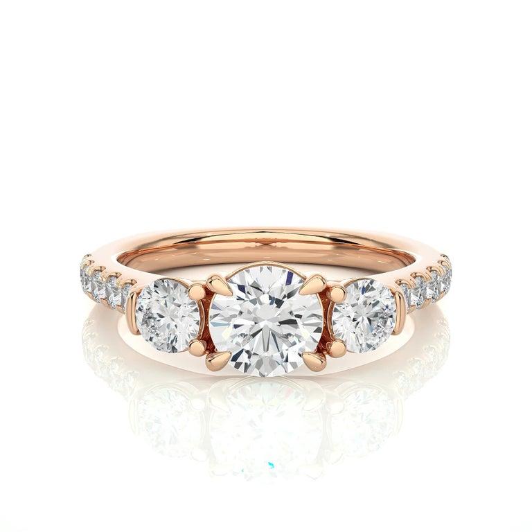 For Sale:  1.54 Carat Moissanite Engagement Ring for Her in Rose Gold Plated 925 Silver 6