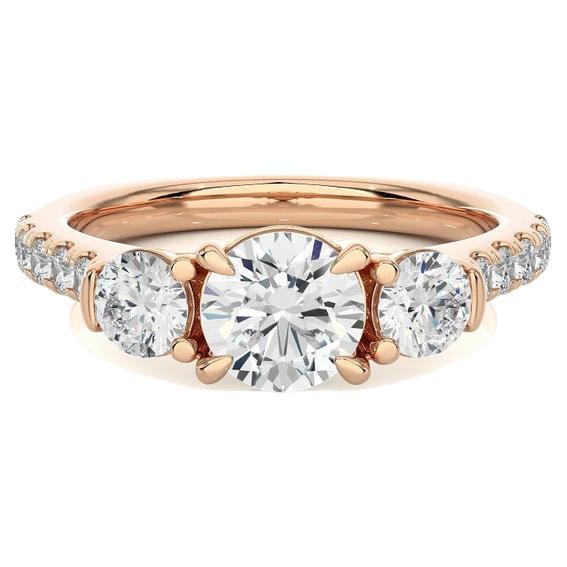For Sale:  1.54 Carat Moissanite Engagement Ring for Her in Rose Gold Plated 925 Silver
