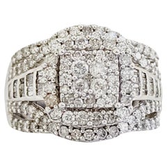 1.54 Carat Natural Diamond 14 Karat White Gold Ring