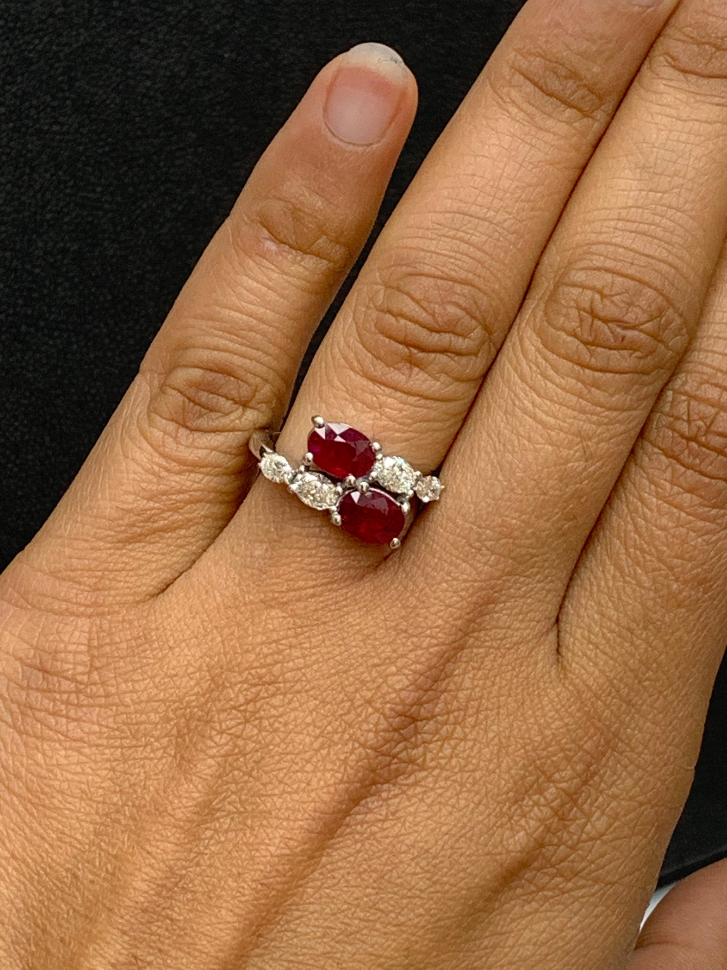 ruby and diamond toi et moi ring