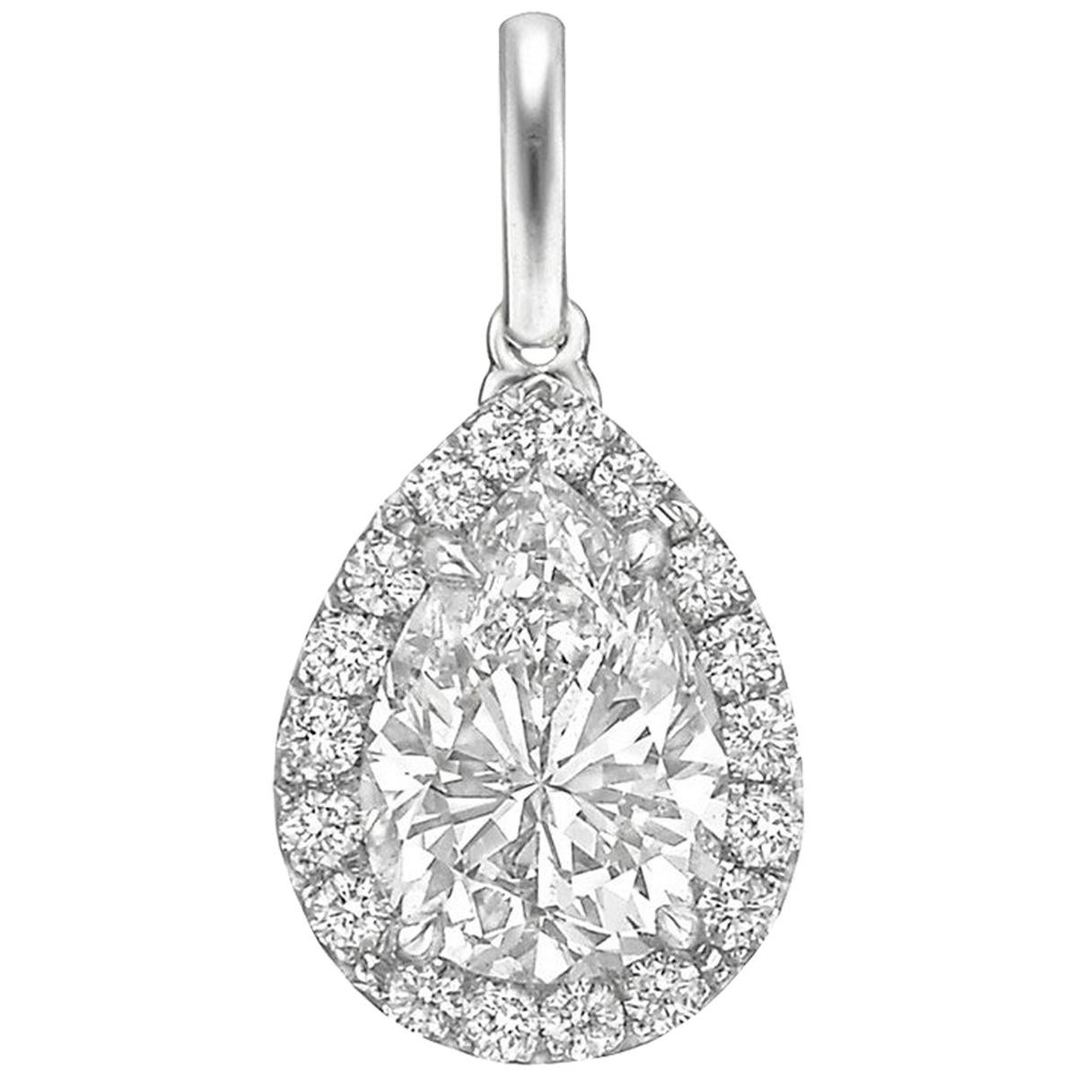 1.54 Carat Pear Brilliant Diamond "Oriana" Pendant