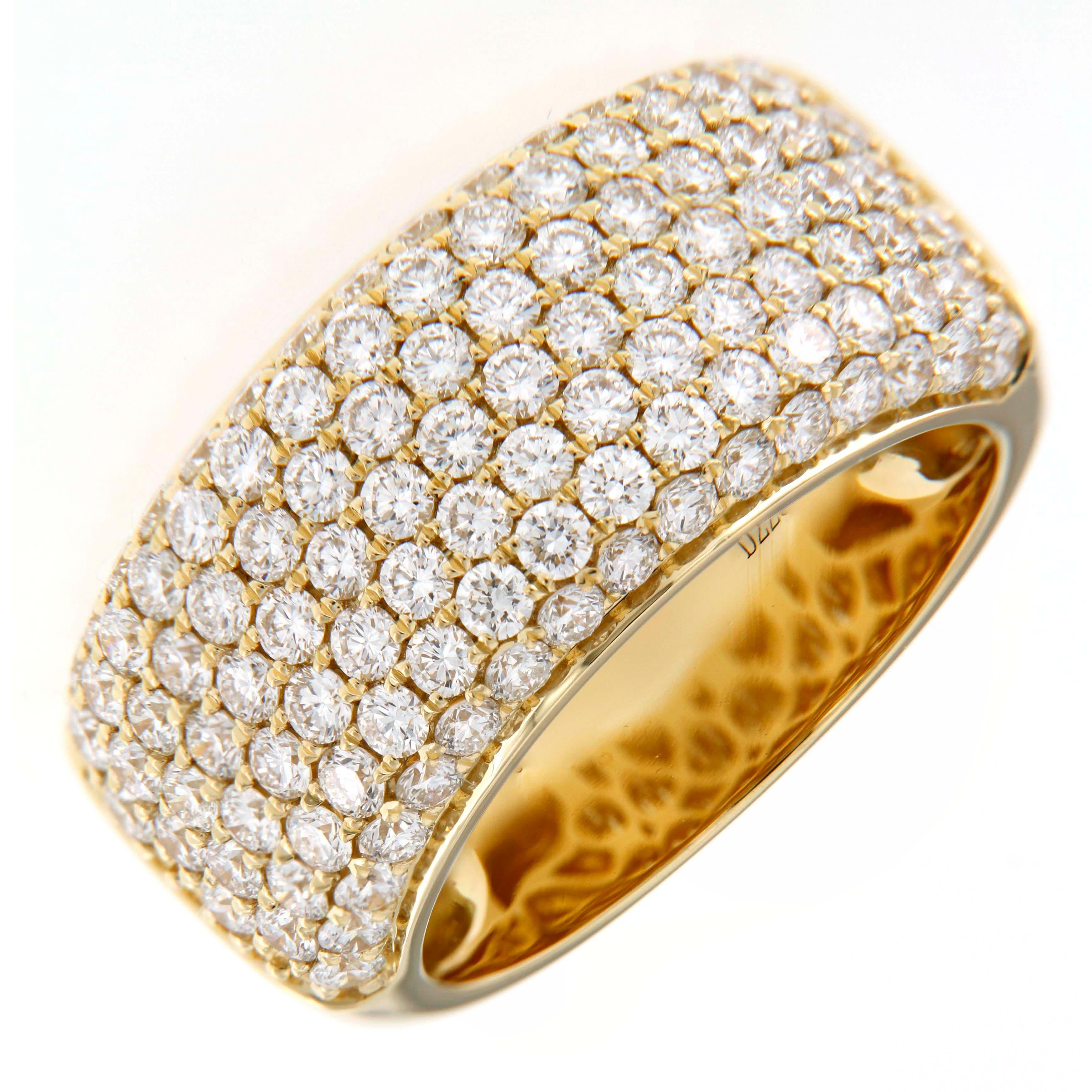 1,54 quilates Anillo de Vestido Clásico Micropave de Diamantes en Oro Amarillo de 18 quilates en Nuevo estado para la venta en Hong Kong, HK
