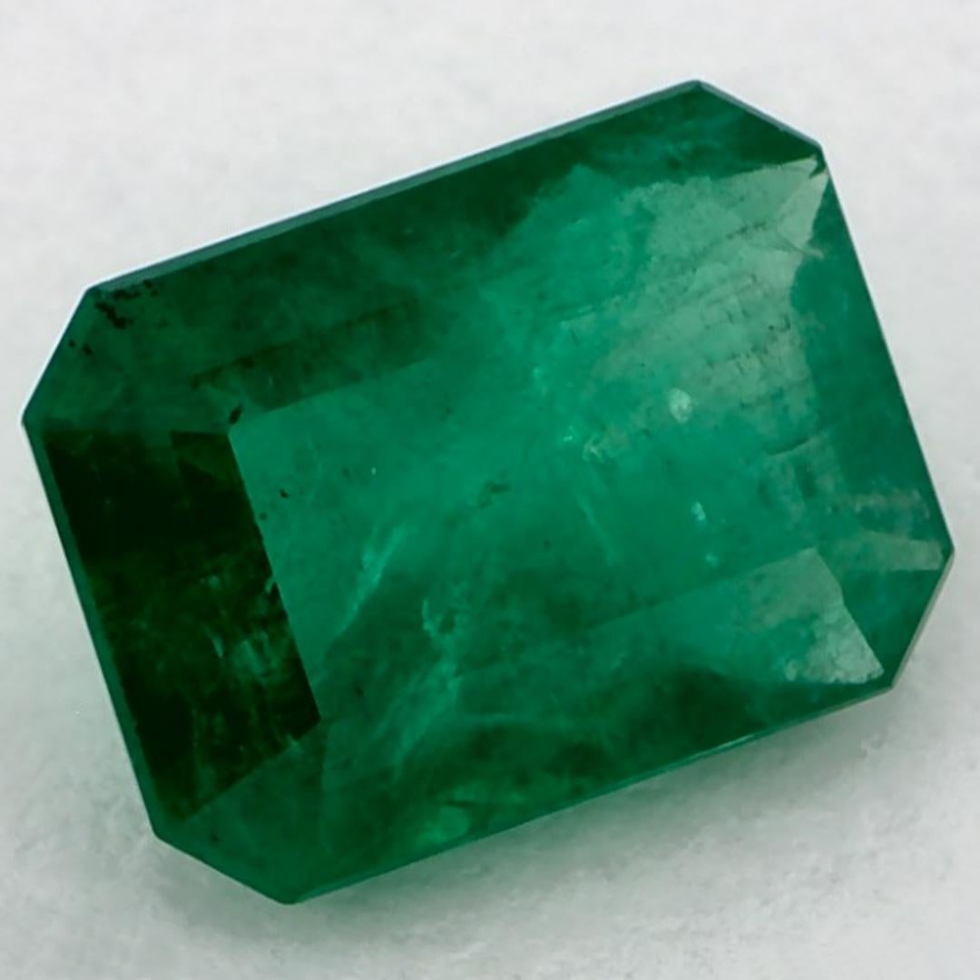 Octagon Cut 1.54 Ct Emerald Octagon Loose Gemstone For Sale