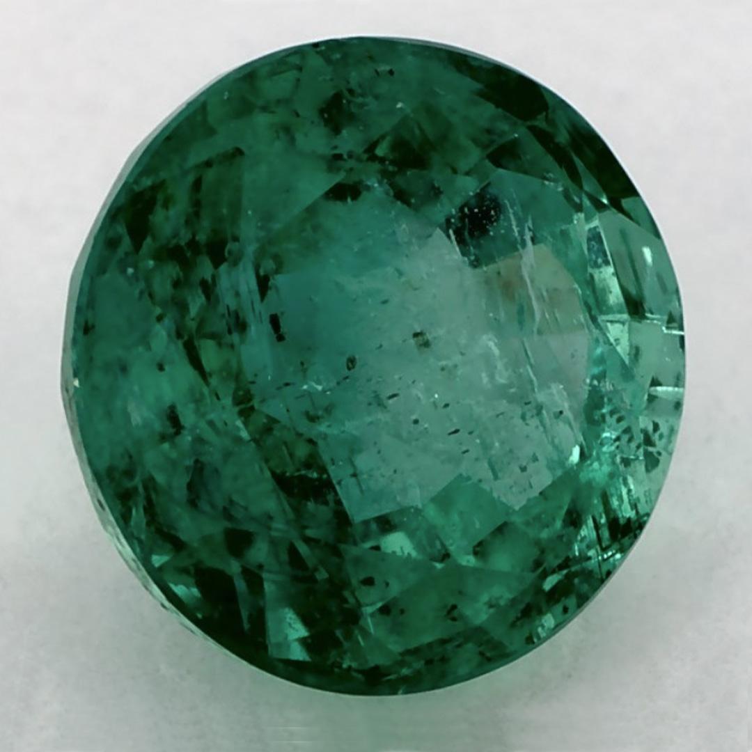Taille ronde 1.54 Ct Emerald Round Loose Gemstone (pierre précieuse en vrac) en vente