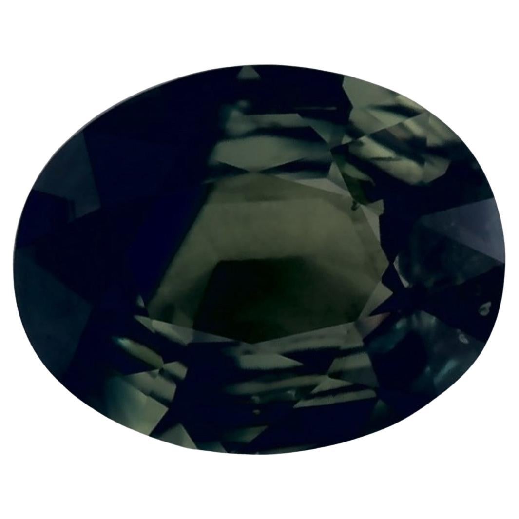 1.54 Ct Green Sapphire Oval Loose Gemstone For Sale