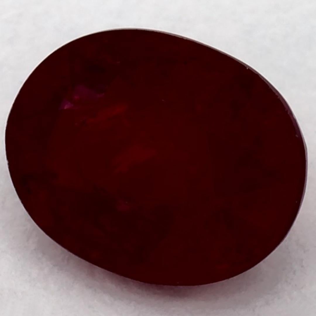 Taglio ovale 1.54 Ct Ruby Oval Loose Gemstone in vendita
