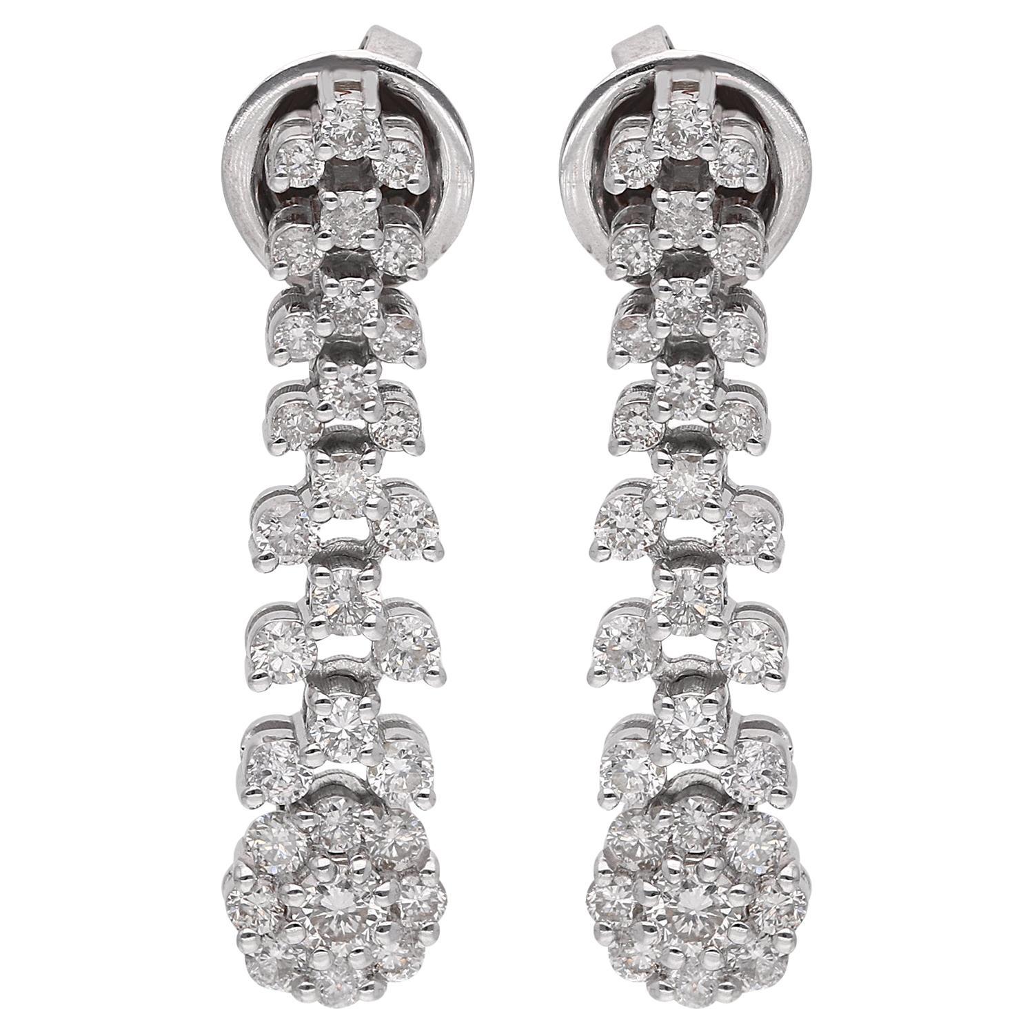 1,54 ct SI Clarity HI Color Orecchini con diamanti a penzoloni in oro bianco 14 carati Gioielleria