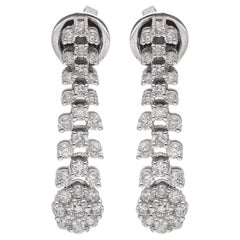 1,54 ct SI Clarity HI Color Orecchini con diamanti a penzoloni in oro bianco 14 carati Gioielleria
