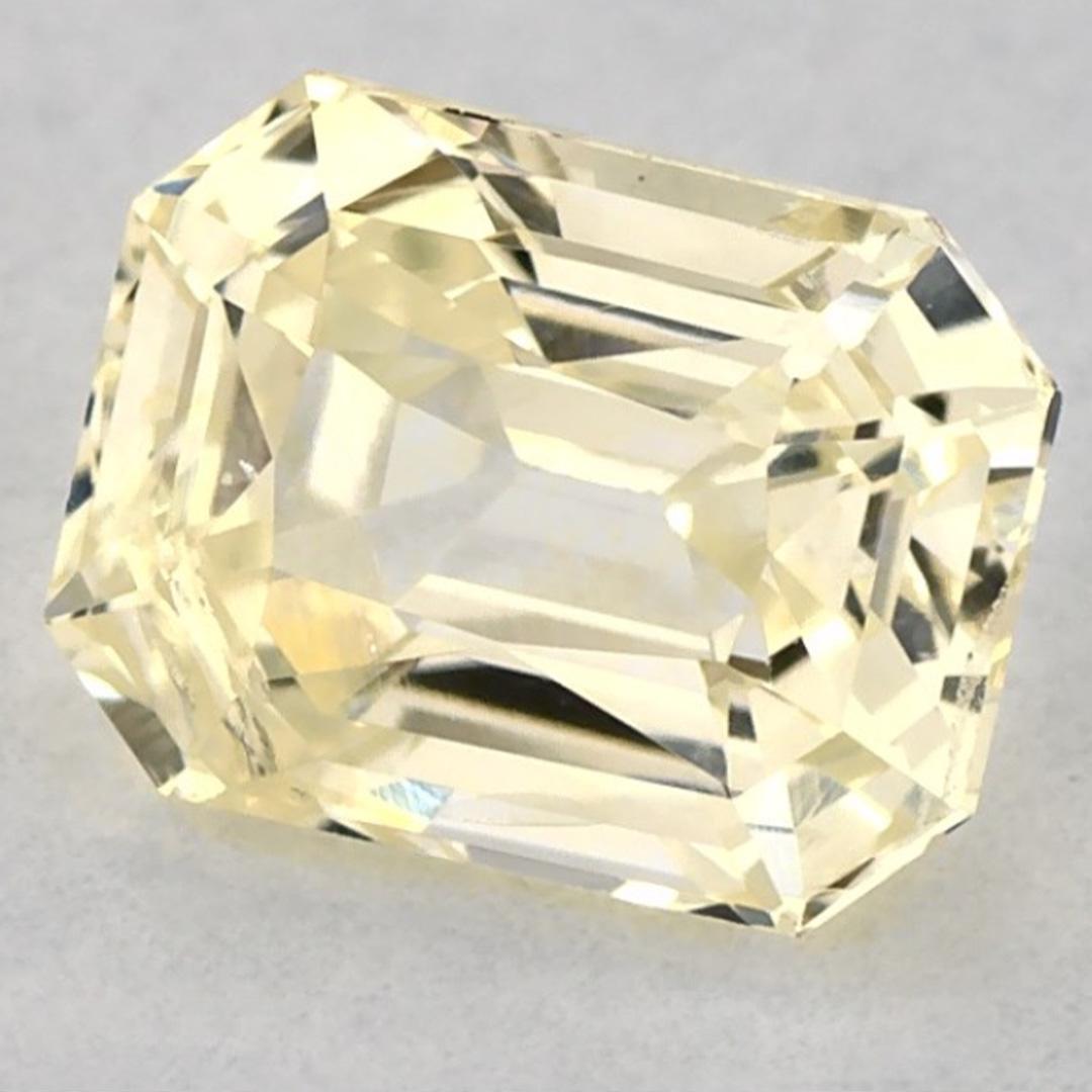 Taille octogone 1.54 Ct Yellow Sapphire Octagon Loose Gemstone (pierre précieuse en vrac) en vente