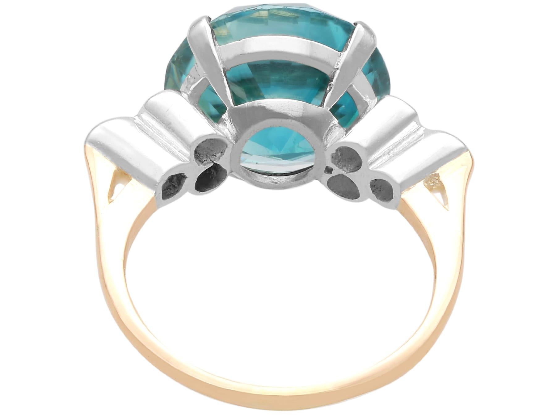 15,40 Karat hoher Zirkon und 0,56 Karat Diamant, 9k Gelbgold Ring CIRCA 1920 im Angebot 1