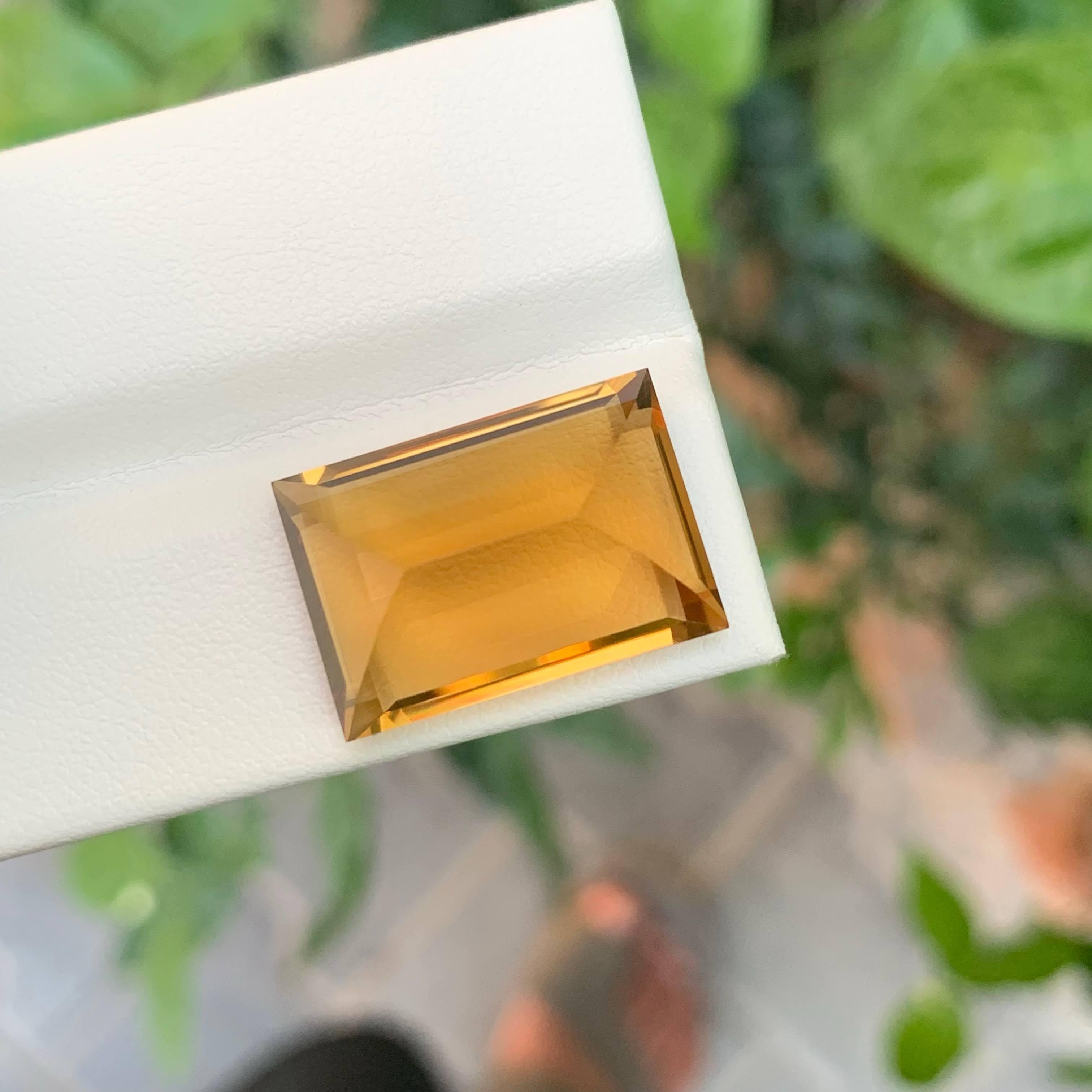 Moderne 15.40 Carat Loose Natural Fire Citrine Stone Baguette Cut Brazilian Gemstone (pierre précieuse brésilienne) en vente