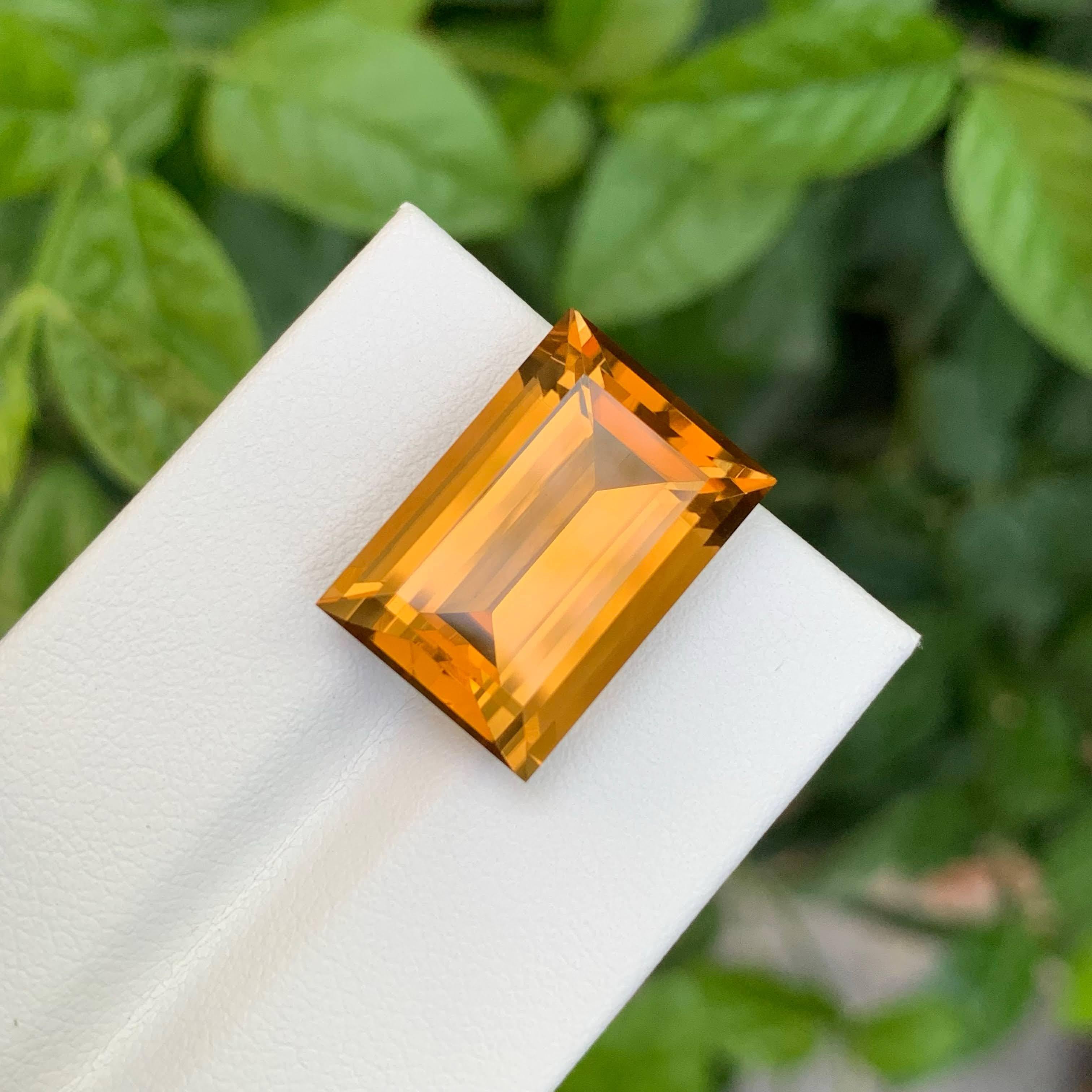 Taille baguette 15.40 Carat Loose Natural Fire Citrine Stone Baguette Cut Brazilian Gemstone (pierre précieuse brésilienne) en vente