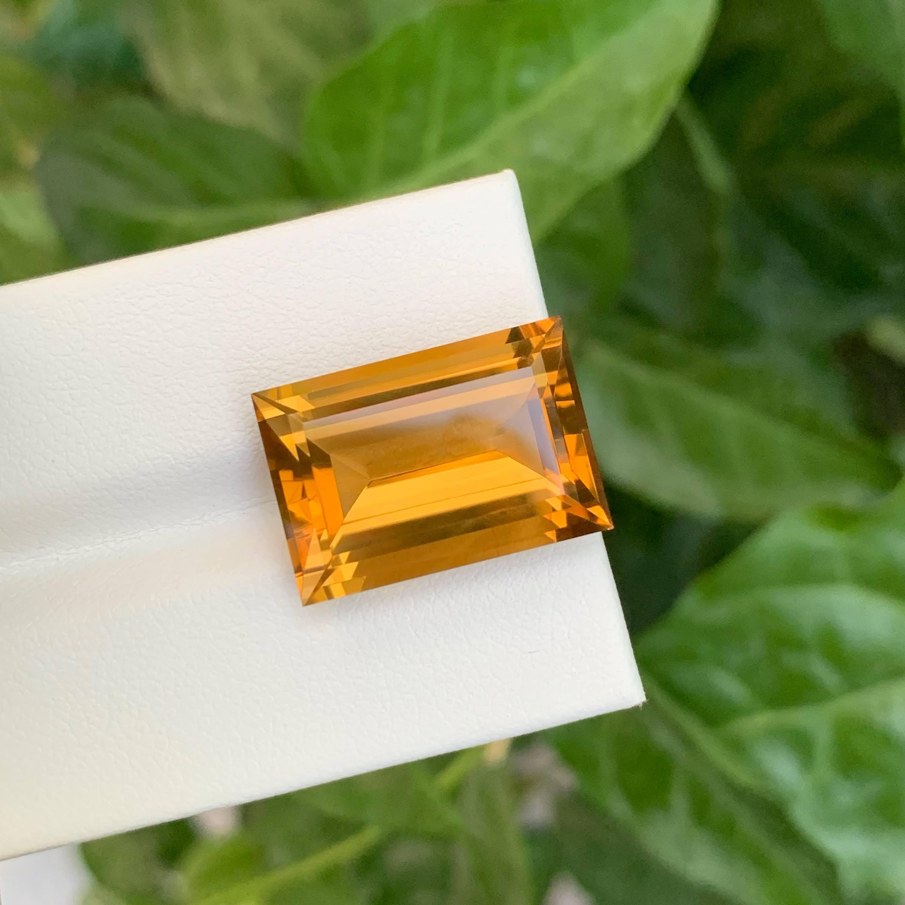 15.40 Carat Loose Natural Fire Citrine Stone Baguette Cut Brazilian Gemstone (pierre précieuse brésilienne) Unisexe en vente