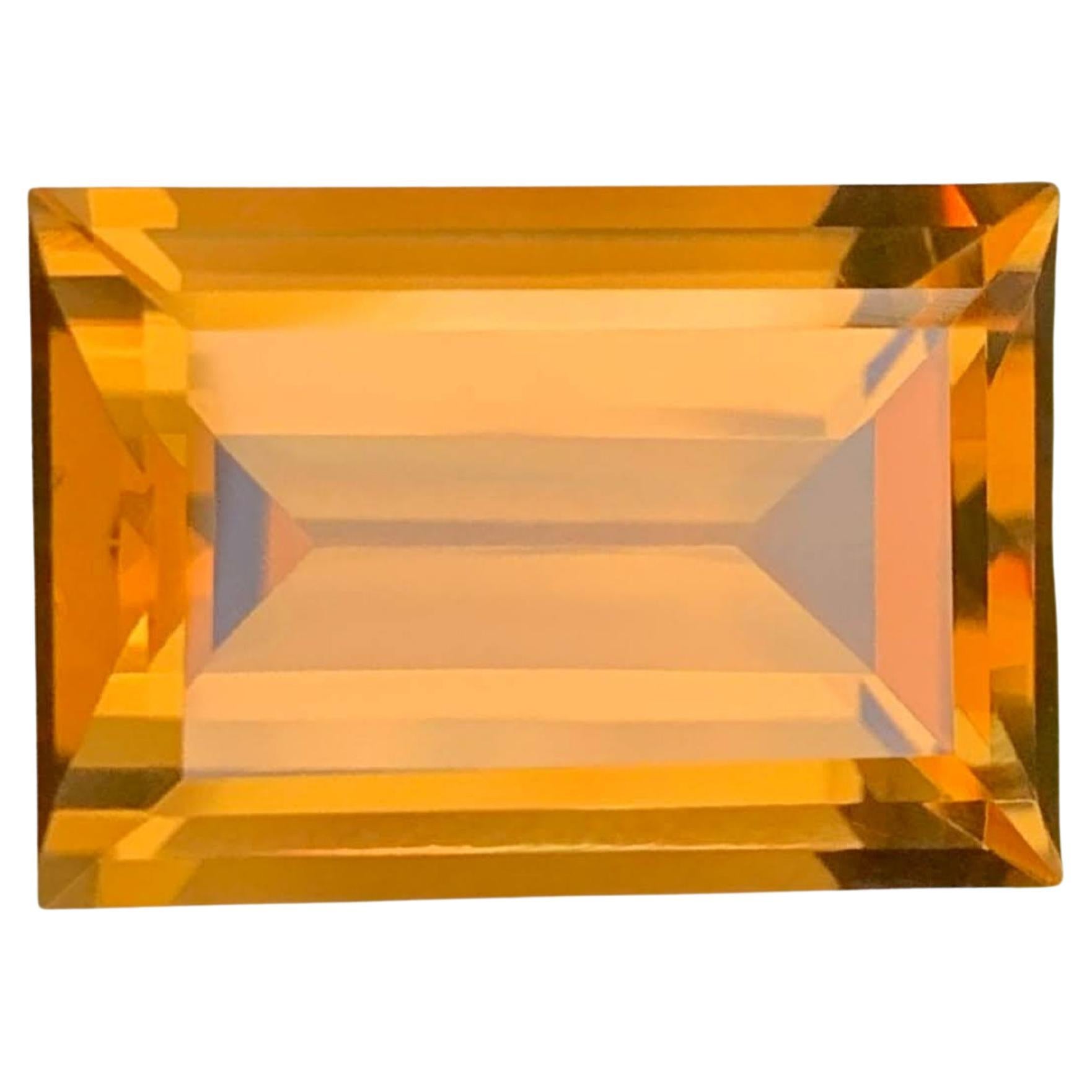 15.40 Carat Loose Natural Fire Citrine Stone Baguette Cut Brazilian Gemstone