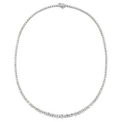 15.40 Carat Natural Diamond Graduated Necklace G SI 14K White Gold 16''