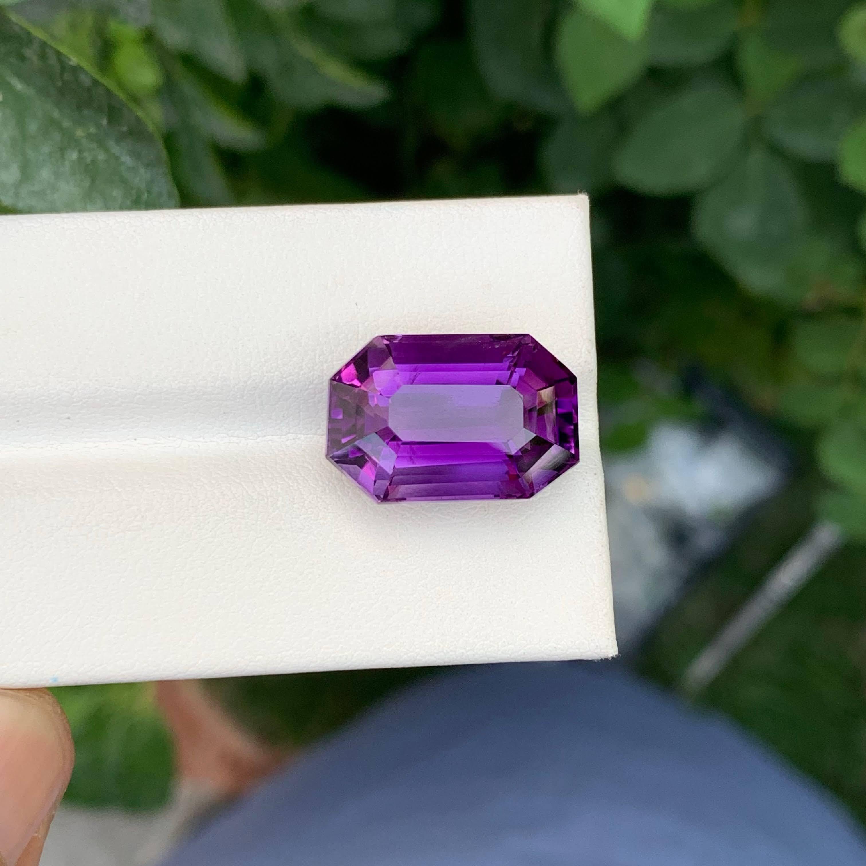15,40 Karat Natürlicher Loser Lila Amethyst Stein Smaragd Schliff Brasilianischer Edelstein im Angebot 4