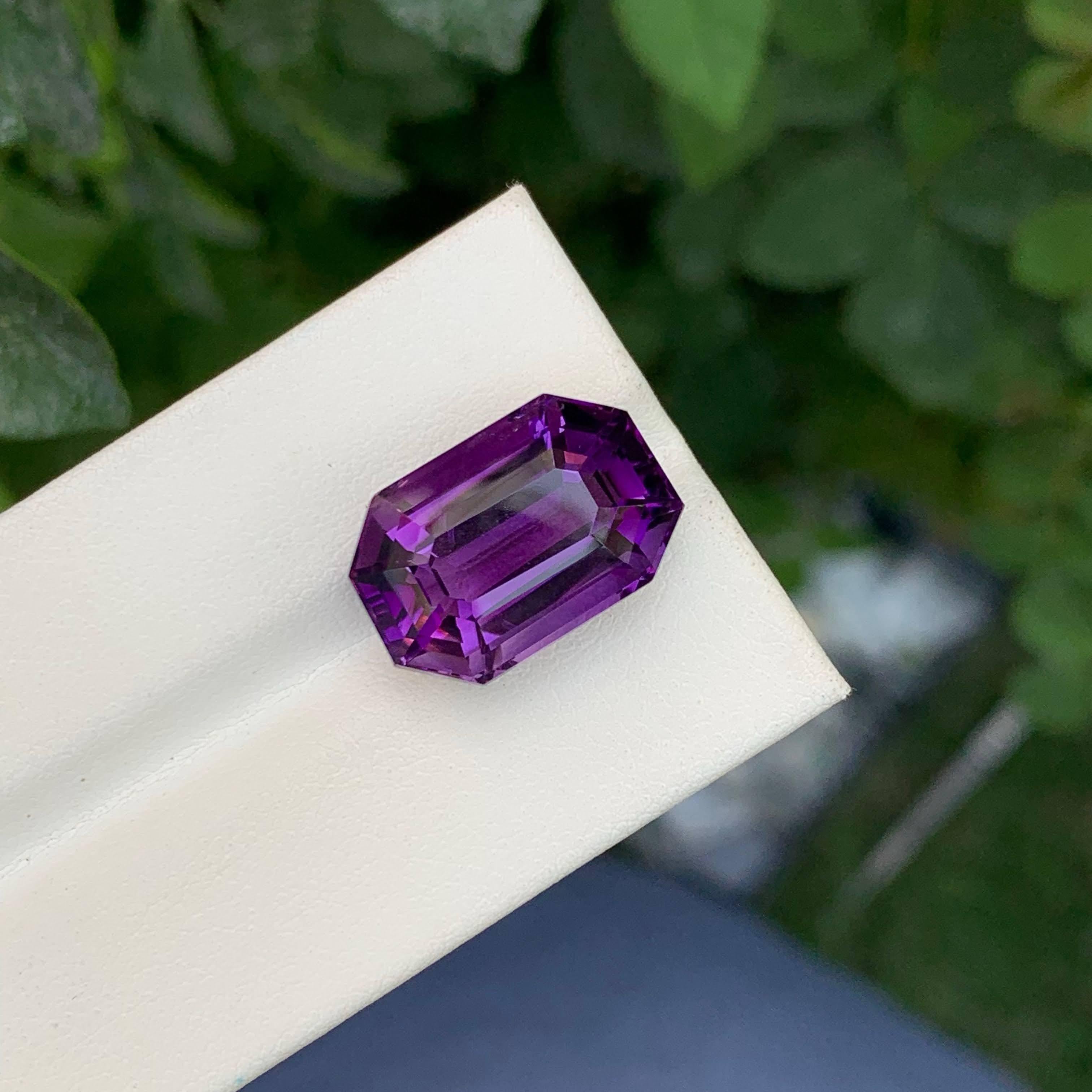 15,40 Karat Natürlicher Loser Lila Amethyst Stein Smaragd Schliff Brasilianischer Edelstein im Angebot 5