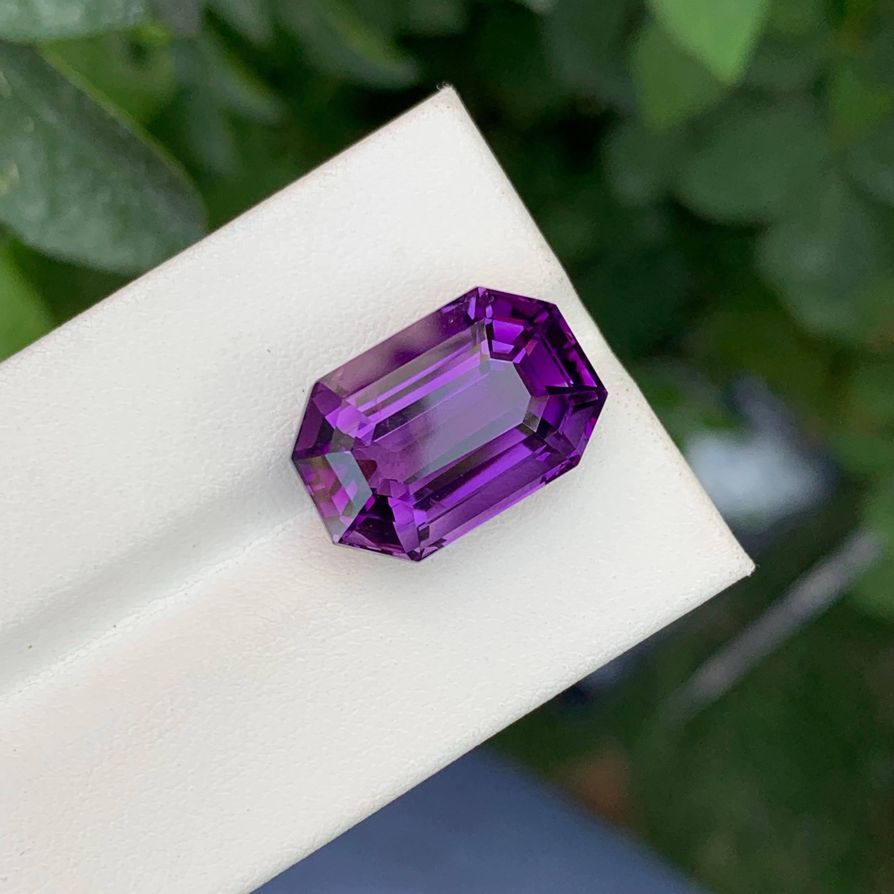 15,40 Karat Natürlicher Loser Lila Amethyst Stein Smaragd Schliff Brasilianischer Edelstein im Angebot 2